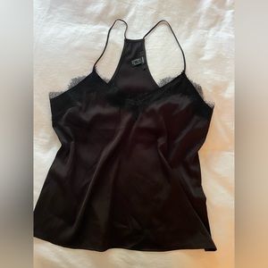 Black Satin Lace Cami- Black Medium. Like new, great conditions! 🥰